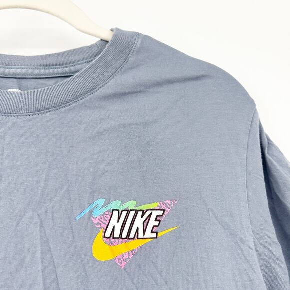 Nike Mens Summer Vacay Coastal Beach Surfing Dog Pug Graphic T-Shirt Size L Blue - Picture 3 of 7